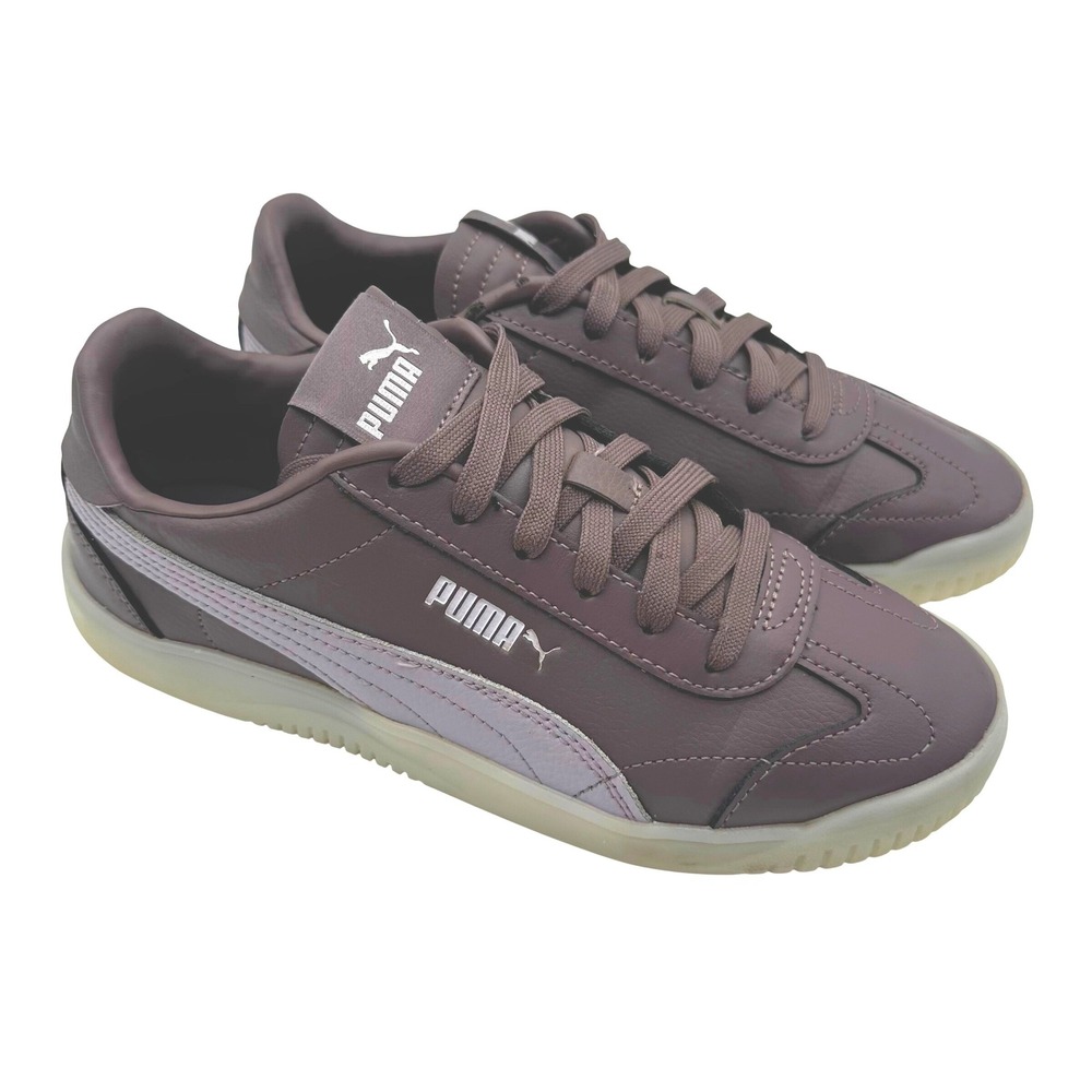 Puma Club 5v5 Womens Low Top Raisin Lilac Crush Leather Sneakers  8